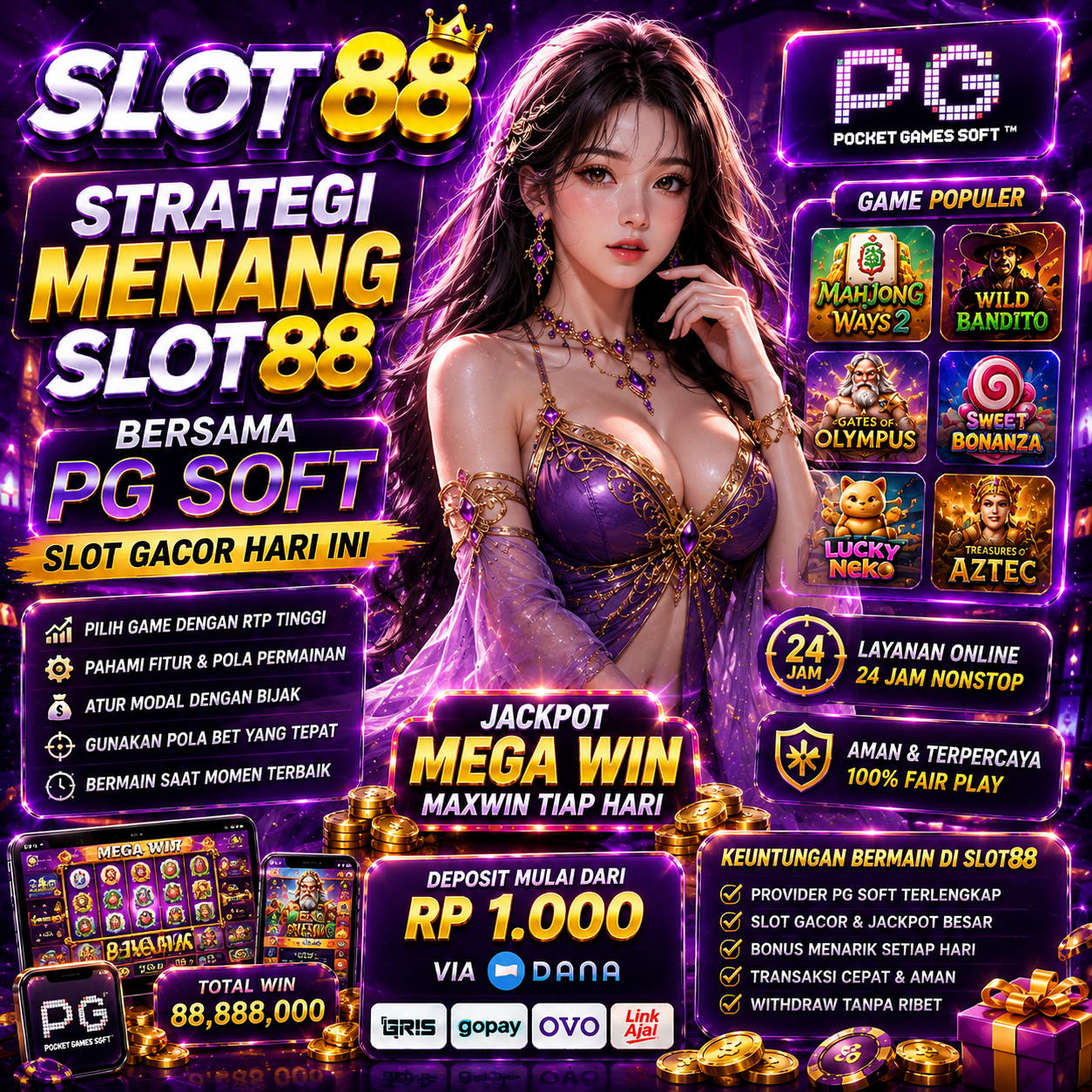 Strategi Menang Slot88 Bersama Pg Soft Slot Gacor Hari Ini